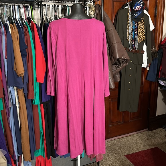 Dress 3X Cotton Panel Skater Berry The Paragon New - Picture 5 of 6